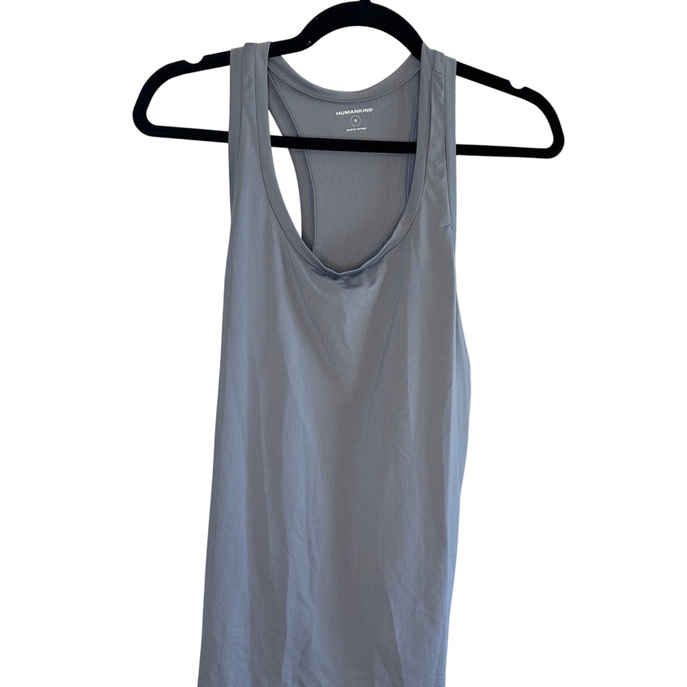 HUMANKIND Athletic Tank Top Racerback Gray Mesh Workout Activewear Women's Small